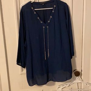 Navy blue dress blouse